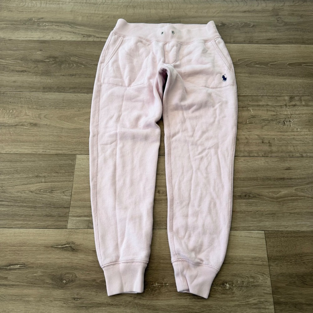 Polo Ralph Lauren Women Light Pink Fleece Joggers Sweatpants XS Pony Logo